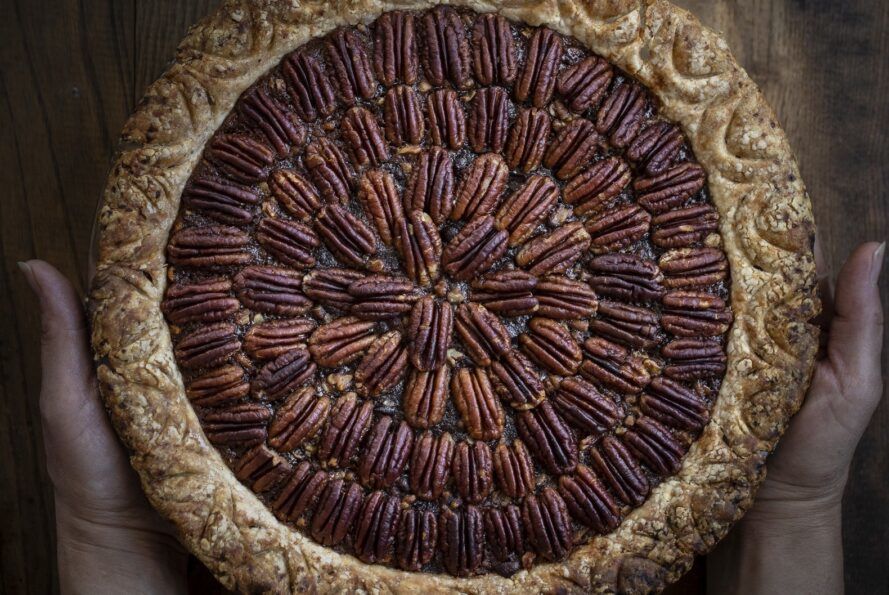 Close up of pecan pie