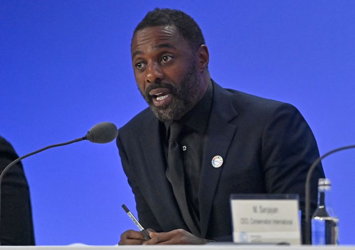 British actor Idris Elba speaks at the COP26 UN Climate Summit.