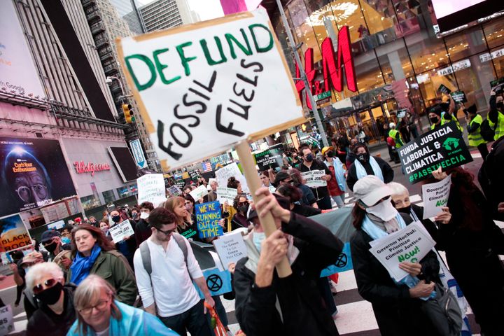 The Climate Justice March in New York City on Nov. 13.