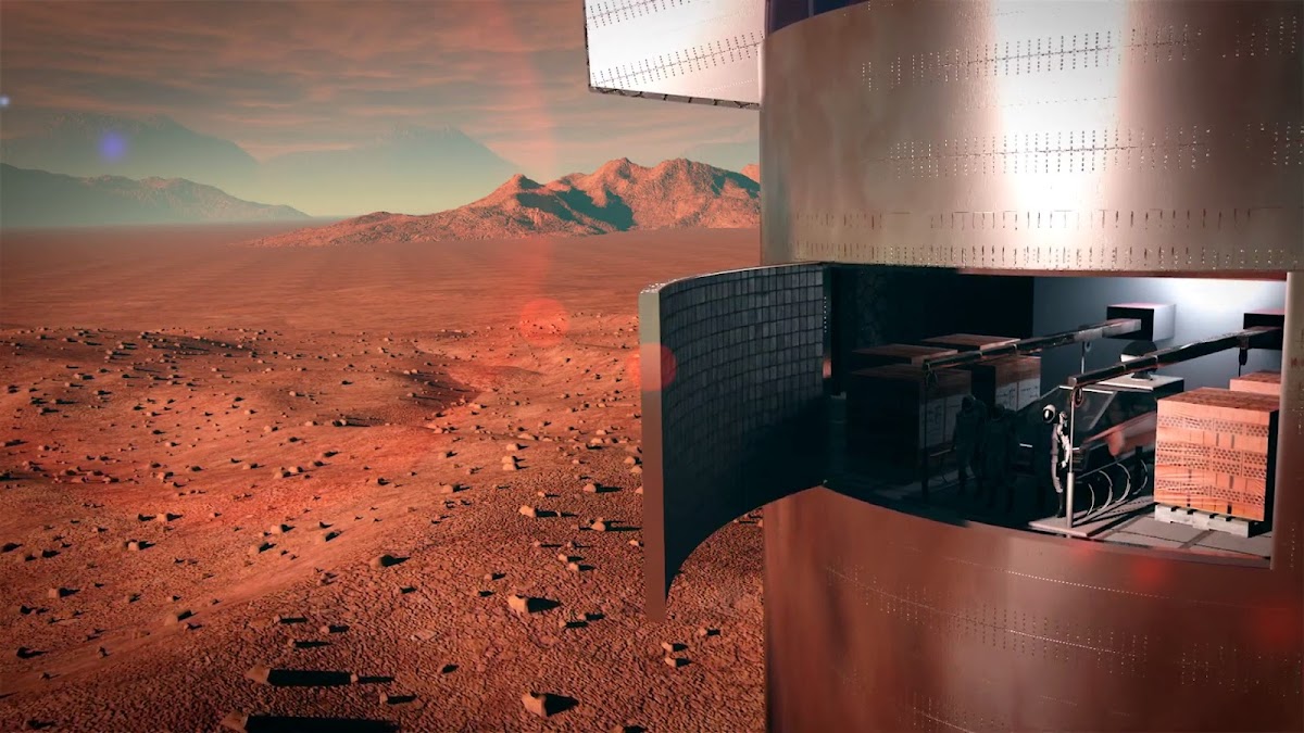 Opening SpaceX Starship cargo doors on Mars